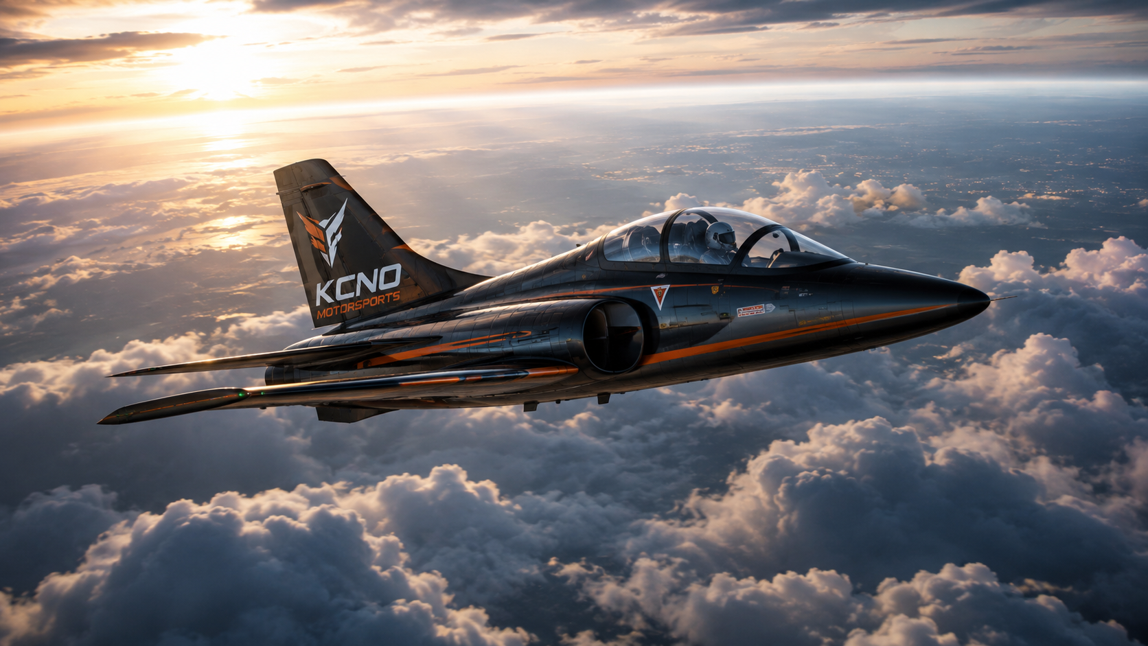 KCNO SIAI-Marchetti S.211 above the clouds at sunrise